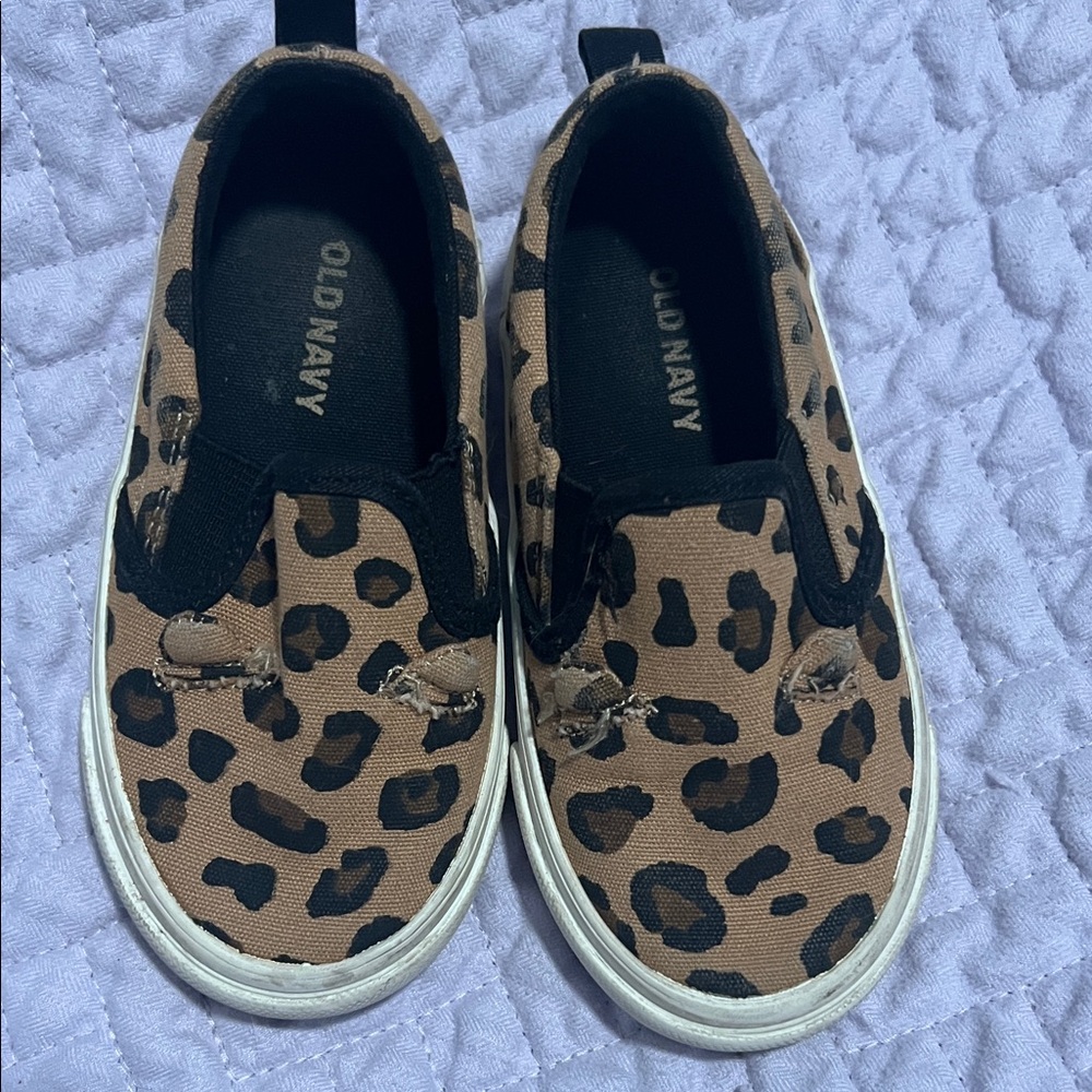 Old Navy Kids Tan and Black Leopard Sneakers